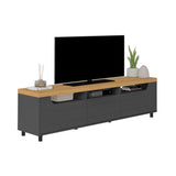 Mesa para TV Bewood 200x40x53 Roble Grafito TV hasta 75 Pulgadas - Muebles de TV | Bylmo