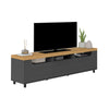 Mesa Para Tv Bewood 200x40x53 Roble Grafito Tv Hasta 75 Pulgadas