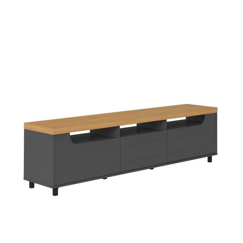 Mesa Para Tv Bewood 200x40x53 Roble Grafito Tv Hasta 75 Pulgadas