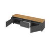 Mesa Para Tv Bewood 200x40x53 Roble Grafito Tv Hasta 75 Pulgadas