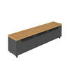 Mesa Para Tv Bewood 200x40x53 Roble Grafito Tv Hasta 75 Pulgadas