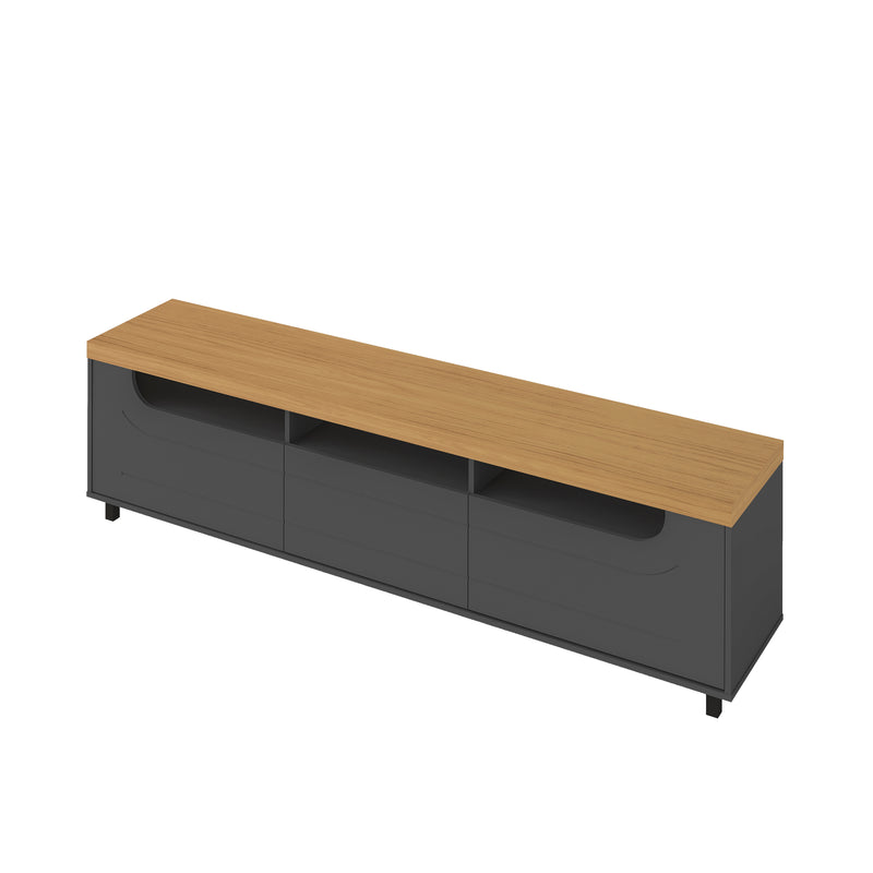 Mesa Para Tv Bewood 200x40x53 Roble Grafito Tv Hasta 75 Pulgadas