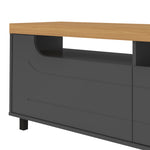 Mesa Para Tv Bewood 200x40x53 Roble Grafito Tv Hasta 75 Pulgadas