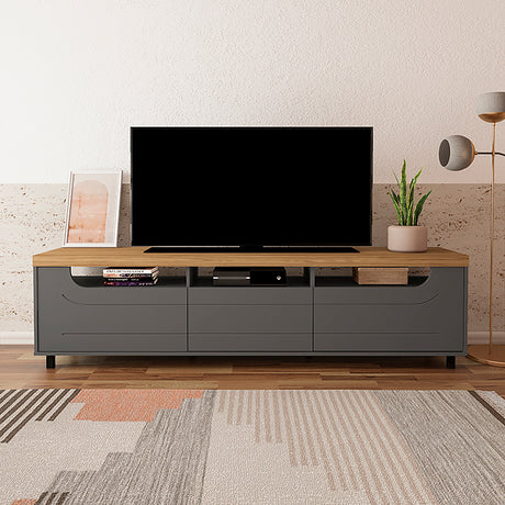 Mesa para TV Bewood 200x40x53 Roble Grafito TV hasta 75 Pulgadas - Muebles de TV | Bylmo