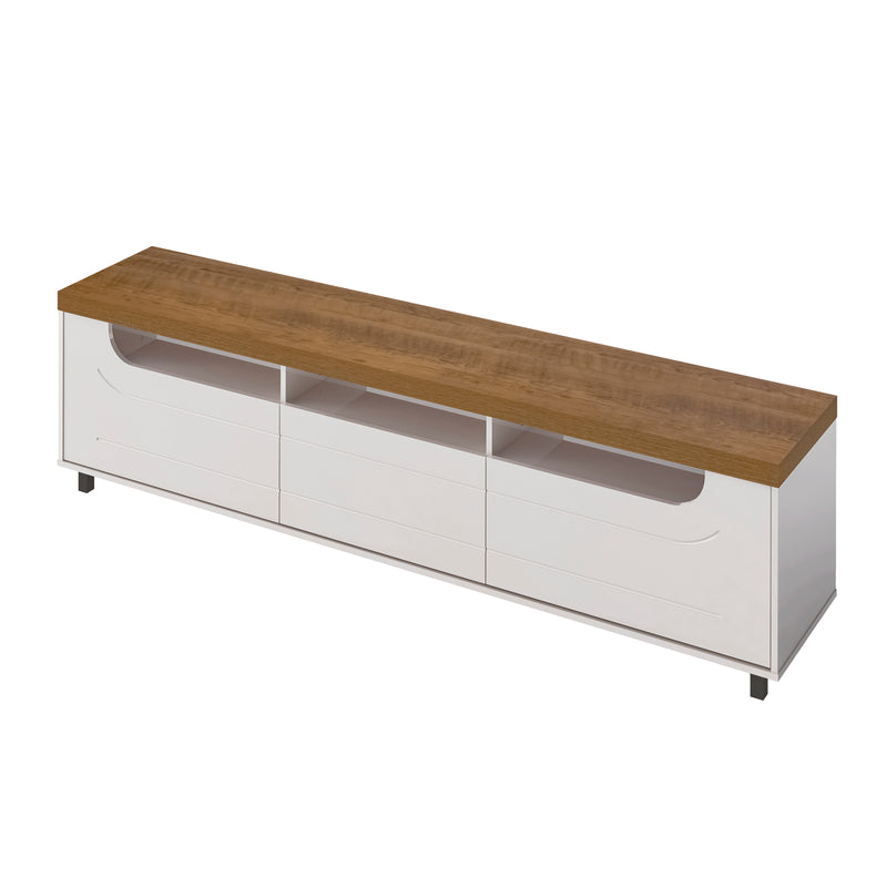 Mesa Para Tv Bewood 200cm Mpd Roble Y Grafito Para Tv Hasta 75 Pulgadas