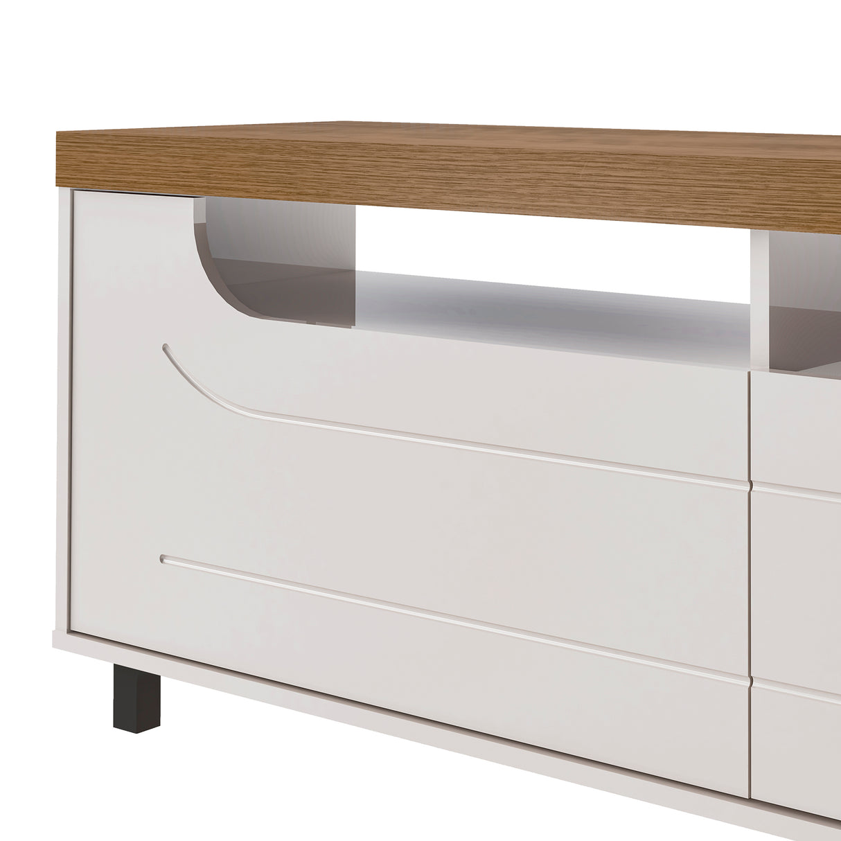 Mesa Para Tv Bewood 200cm Mpd Roble Y Grafito Para Tv Hasta 75 Pulgadas - Muebles de TV | Bylmo