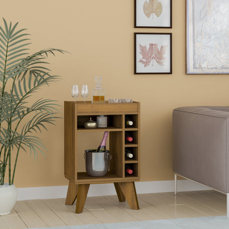 Bar Bajo Stelar Pino Retro 45 cm con Espacio para Botellas - Bares | Bylmo