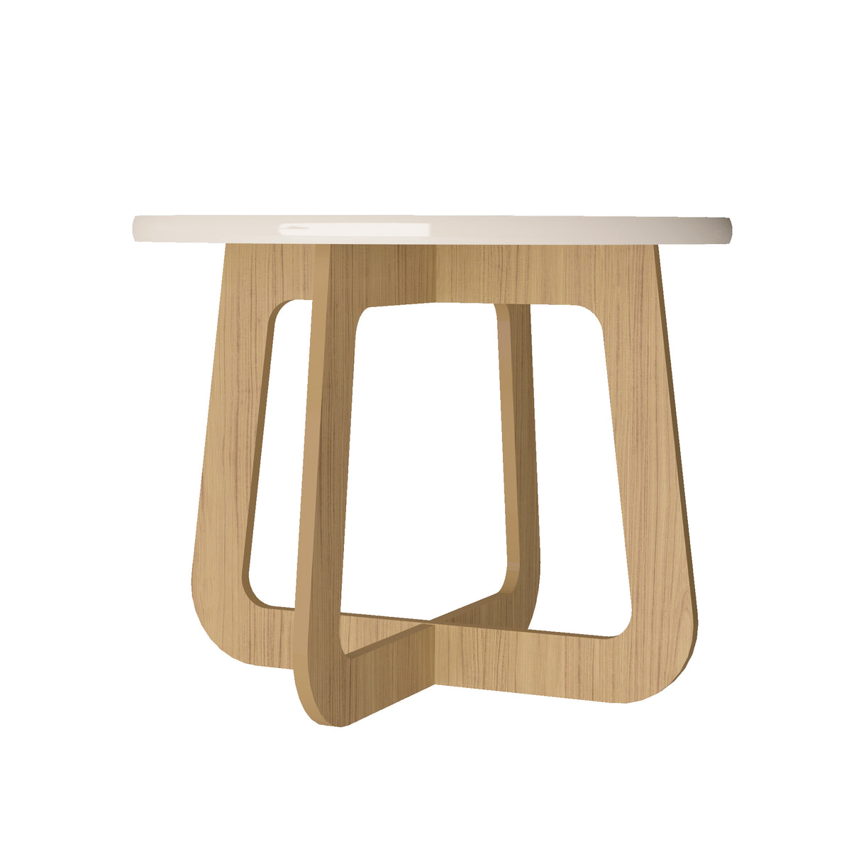 Mesa de Centro Jasmin 59x59 cm Blanco y Roble Moderna - Mesas de Centro | Bylmo