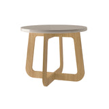 Mesa de Centro Jasmin 59x59 cm Blanco y Roble Moderna - Mesas de Centro | Bylmo