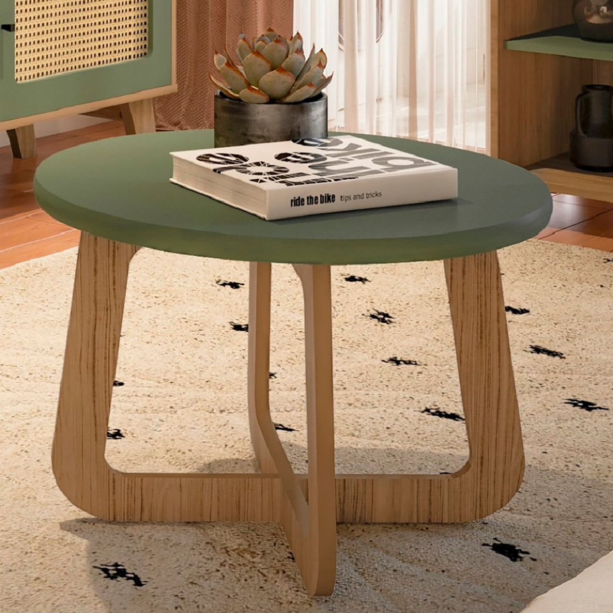 Mesa de Centro Jasmin Menta y Roble 100 cm Moderno - Mesas de Centro | Bylmo