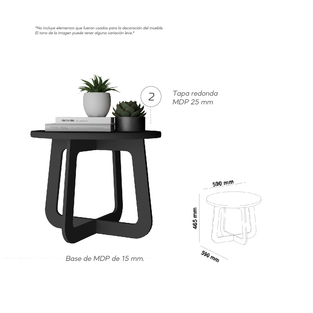 Mesa de Centro Jasmin Grafito 100 cm Moderno - Mesas de Centro | Bylmo