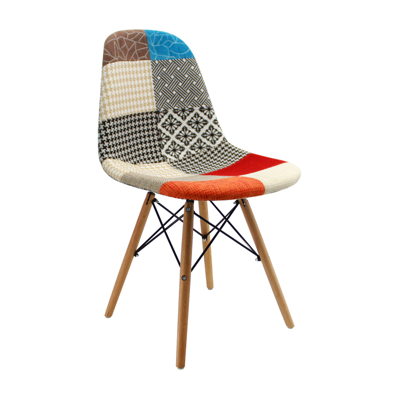 Silla Comedor Dkr Eames 62 Cm Patchwork Moderna