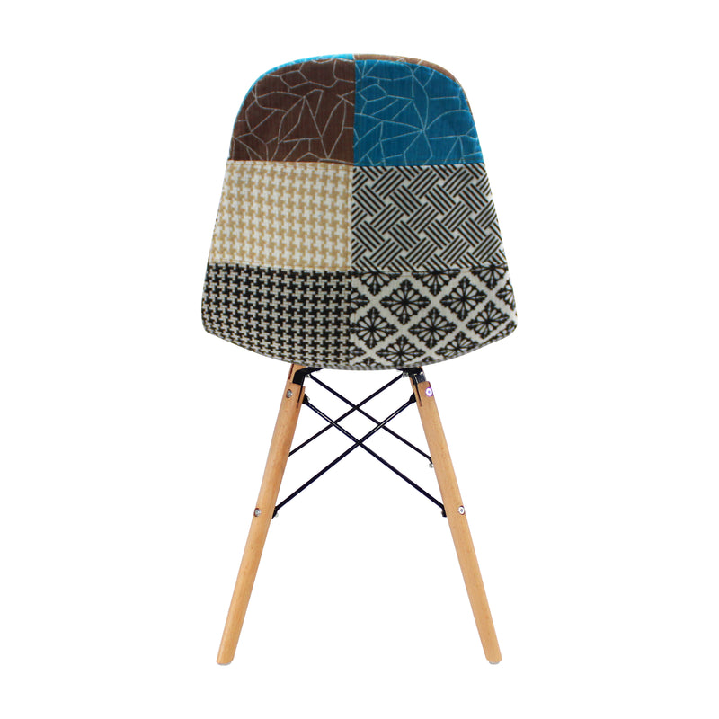 Silla Comedor Dkr Eames 62 Cm Patchwork Moderna