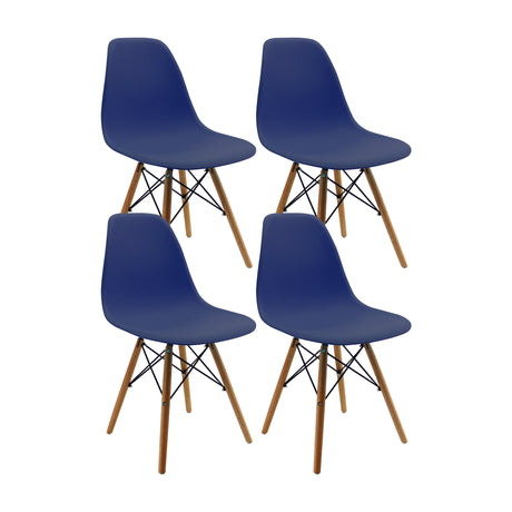 Kit x 4 Sillas Comedor DKR Eames 46.5 cm Azul Oceano - Sillas y Butacos | Bylmo