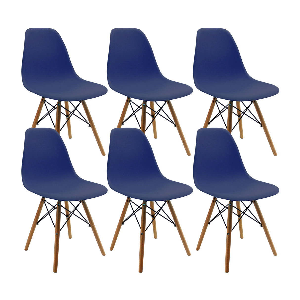 Kit x 6 Sillas Comedor DKR Eames 46.5 cm Azul Oceano - Sillas y Butacos | Bylmo