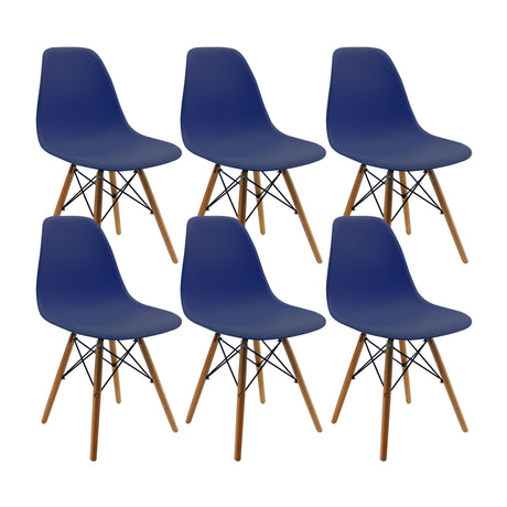 Kit x 6 Sillas Comedor DKR Eames 46.5 cm Azul Oceano - Sillas y Butacos | Bylmo