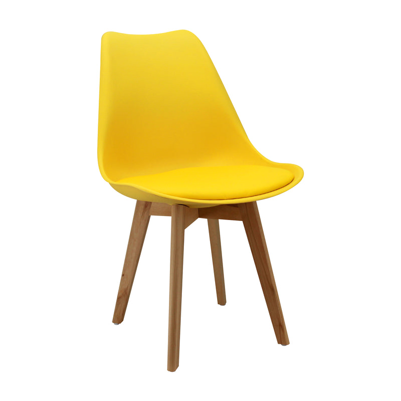 Silla Comedor Joly Amarillo Eco Cuero Moderna Nórdica