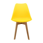 Silla Comedor Joly Amarillo Eco Cuero Moderna Nórdica