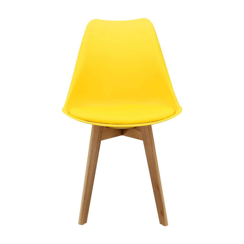 Silla Comedor Joly Amarillo Eco Cuero Moderna Nórdica