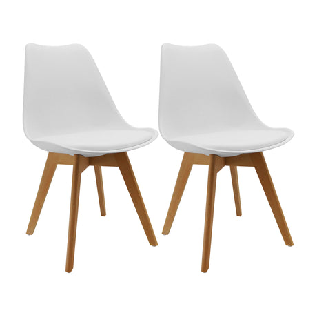 Kit x 2 Sillas Comedor Joly Modernas Blanco 49 cm - Sillas y Butacos | Bylmo