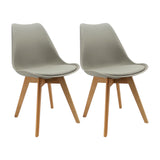 Kit x 2 Sillas Comedor Joly Gris Elegante y Moderno 49 cm - Sillas y Butacos | Bylmo