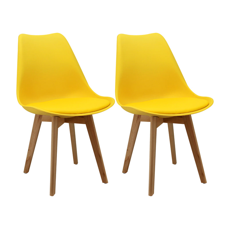 Kit X 2 Sillas Comedor Joly Modernas Amarillo Elegancia 49 Cm