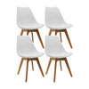 Kit X 4 Sillas Comedor Joly Blanco Moderno Elegante 49 Cm