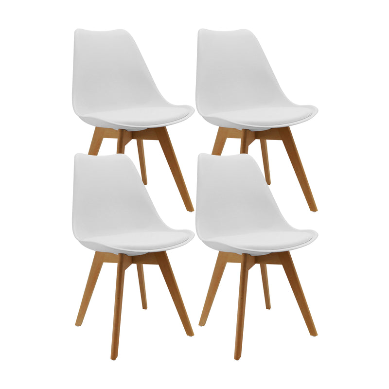 Kit X 4 Sillas Comedor Joly Blanco Moderno Elegante 49 Cm