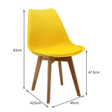 Kit X 4 Sillas Comedor Joly Amarillo Modernas 49 Cm - Sillas y Butacos | Bylmo