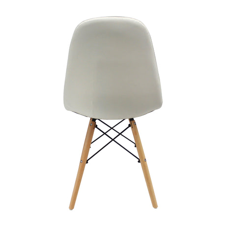 Silla de Comedor DKR Botones Confort Cuero Blanco 44 cm - Sillas y Butacos | Bylmo