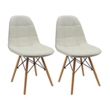 Kit x 2 Sillas Comedor DKR Botones 44 cm Blanco - Sillas y Butacos | Bylmo