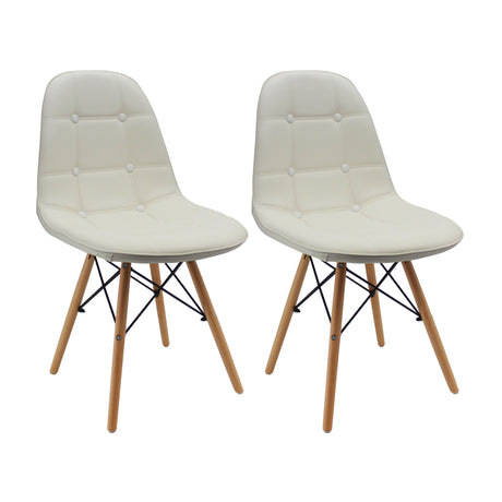 Kit x 2 Sillas Comedor DKR Botones 44 cm Blanco - Sillas y Butacos | Bylmo