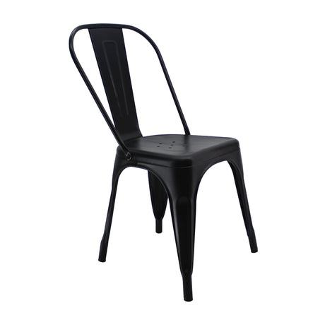 Silla de Comedor Titan Tolix Metal Negro Elegante 44 cm - Sillas y Butacos | Bylmo