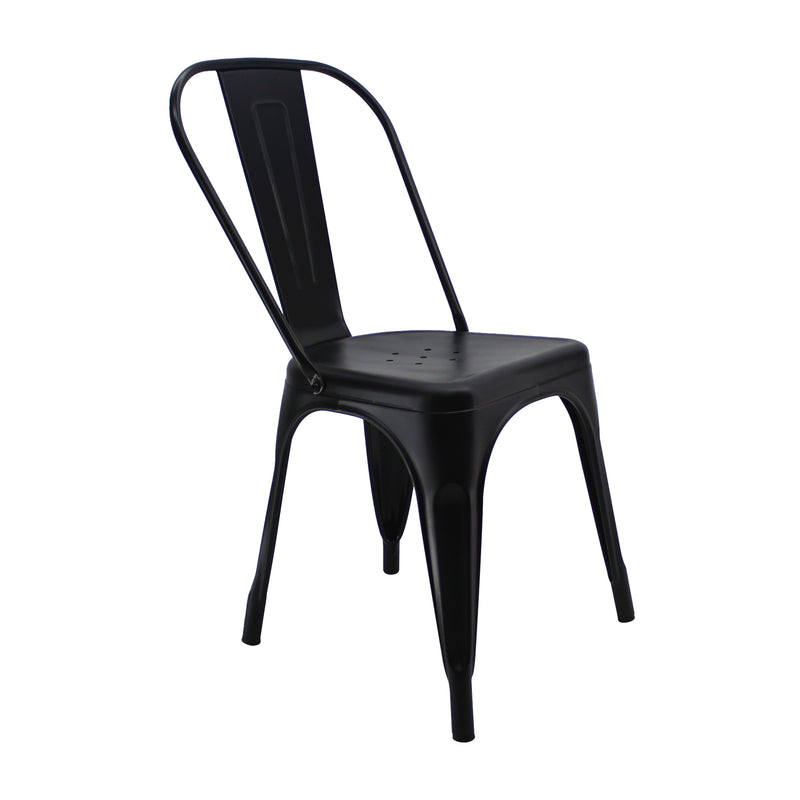 Silla De Comedor Titan Tolix Metal Negro Elegante 44 Cm