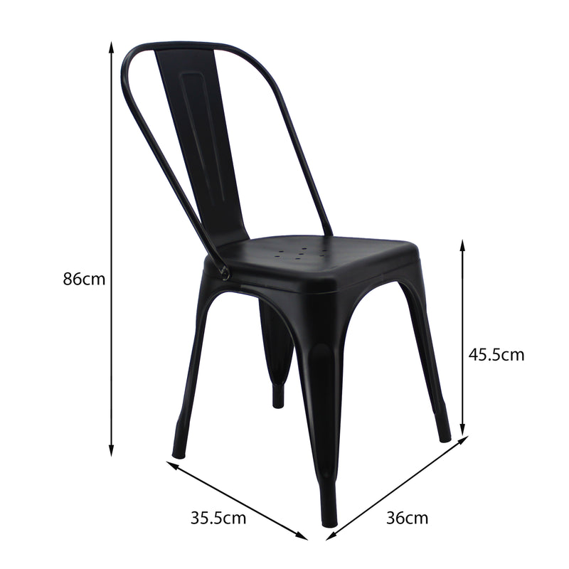 Silla De Comedor Titan Tolix Metal Negro Elegante 44 Cm