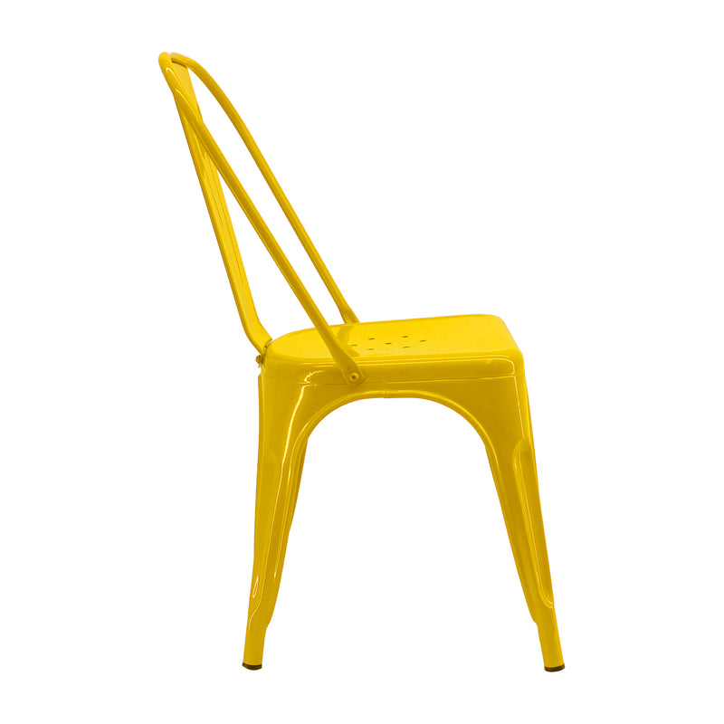 Silla De Comedor Titan Tolix Amarillo 36x86cm Moderna