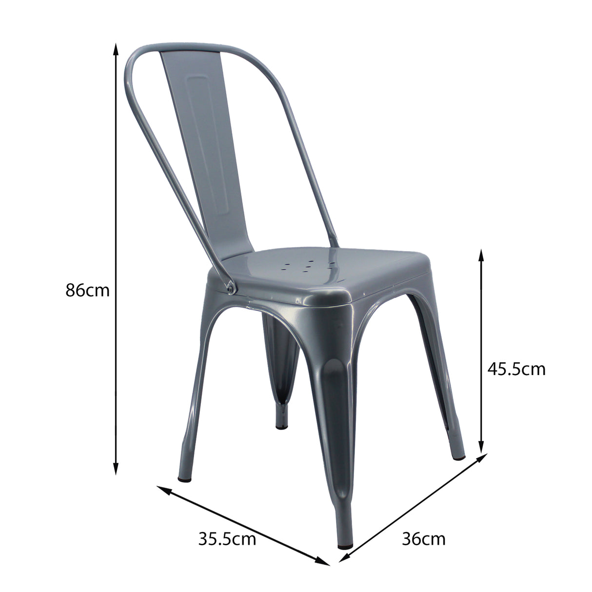 Silla de Comedor Titan Tolix Gris Moderna 36 cm - Sillas y Butacos | Bylmo