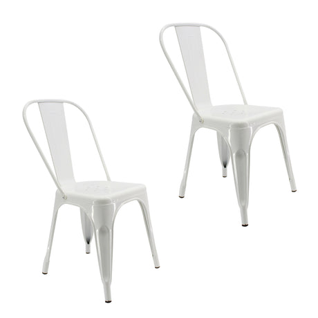 Kit X 2 Sillas De Comedor Titan Tolix Blanco 36x86 Cm Diseño Moderno - Sillas y Butacos | Bylmo