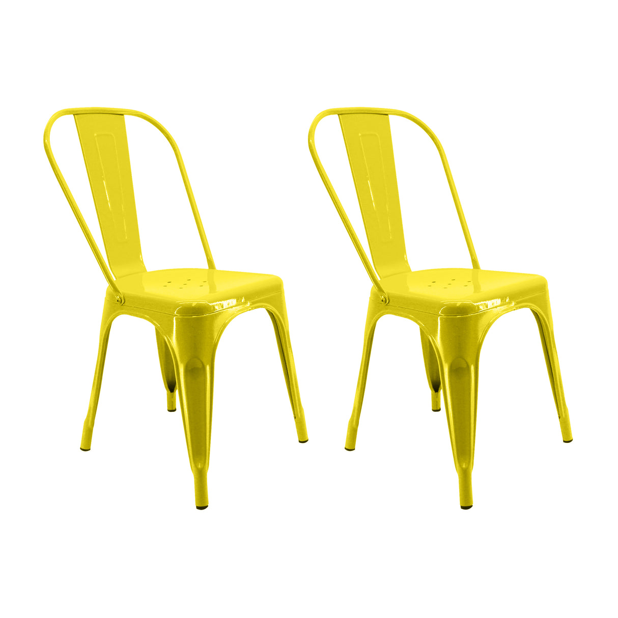 Kit x 2 Sillas de Comedor Titan Tolix Amarilla 36 cm Elegante - Sillas y Butacos | Bylmo