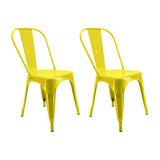 Kit x 2 Sillas de Comedor Titan Tolix Amarilla 36 cm Elegante - Sillas y Butacos | Bylmo