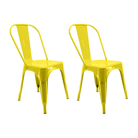 Kit x 2 Sillas de Comedor Titan Tolix Amarilla 36 cm Elegante - Sillas y Butacos | Bylmo