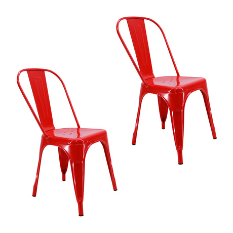 Kit X 2 Sillas De Comedor Titan Rojo 36cm Metal Moderno - Sillas y Butacos | Bylmo