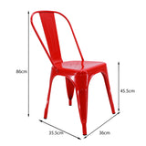 Kit X 2 Sillas De Comedor Titan Rojo 36cm Metal Moderno - Sillas y Butacos | Bylmo