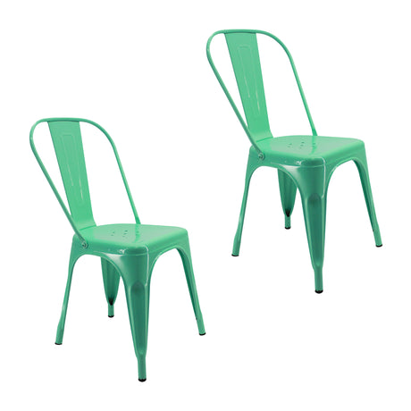 Kit X 2 Sillas De Comedor Titan Tolix Verde Menta Elegancia 36 Cm - Sillas y Butacos | Bylmo