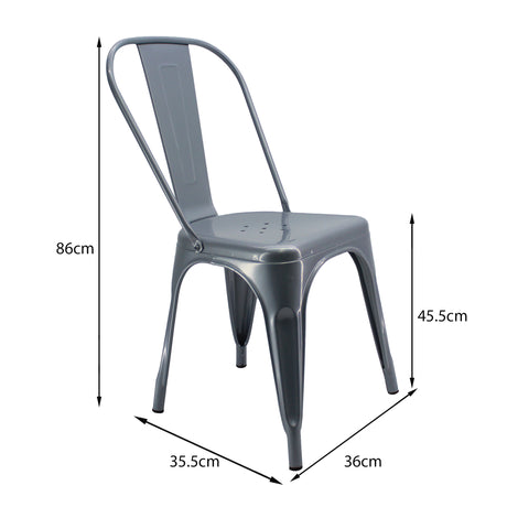 Kit X 2 Sillas De Comedor Titan Tolix Gris Metálica Elegante 36 Cm - Sillas y Butacos | Bylmo