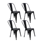 Kit X 4 Sillas De Comedor Tolix Titan Elegante 36 Cm Metal Negro