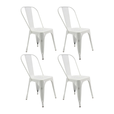 Kit x 4 Sillas de Comedor Tolix Titan 36x35.5 Blanco Moderna - Sillas y Butacos | Bylmo