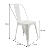 Kit x 4 Sillas de Comedor Tolix Titan 36x35.5 Blanco Moderna - Sillas y Butacos | Bylmo