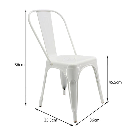 Kit x 4 Sillas de Comedor Tolix Titan 36x35.5 Blanco Moderna - Sillas y Butacos | Bylmo