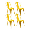 Kit X 4 Sillas De Comedor Tolix Titan Elegante 36 Cm Amarillo Metal